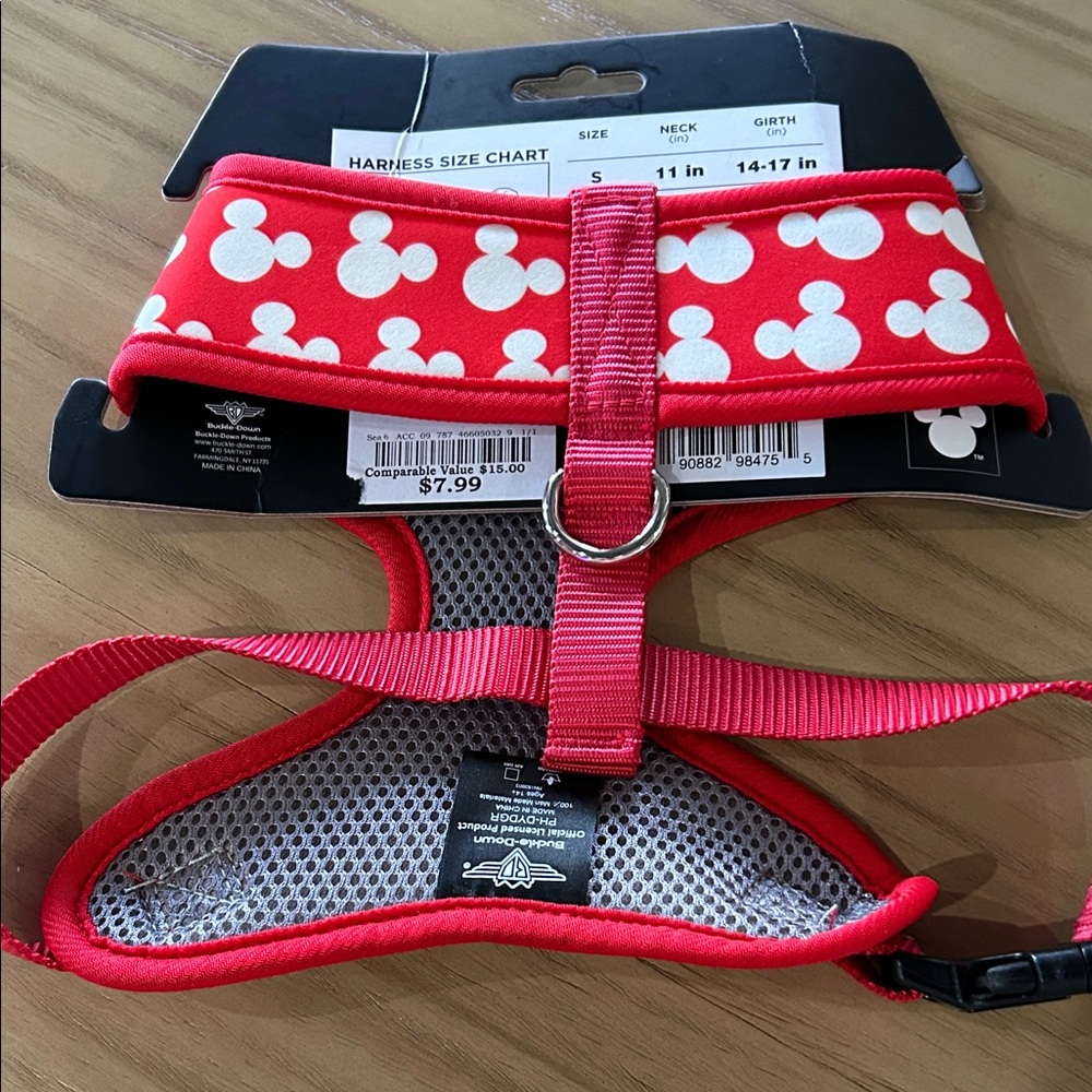 Disney Red and White Mickey Mouse Dog Harness - Picture 4 of 5